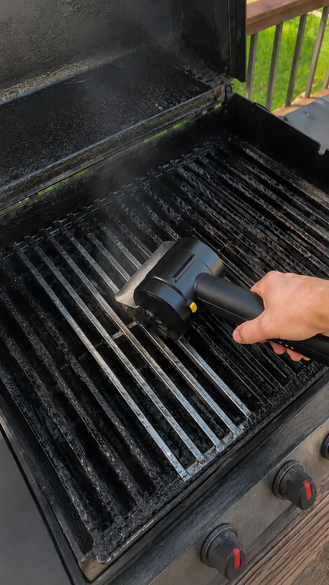 Cleaning the grill with one click