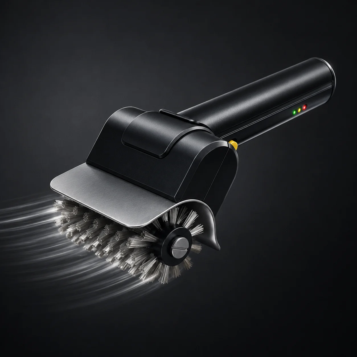 The BrushYourGrill R1 electric grill brush, studio shot
